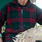 Owen Jones making an oak swill at Hatfield Living Crafts fair 2017
